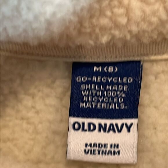 Old Navy printed mock neck teddy fleece ombré zip Sherpa jacket size kids medium - Picture 3 of 5